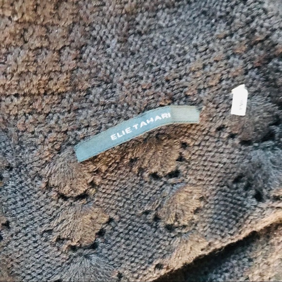 ⭐️🌟Elie Tahar Brown Knit Wrap Sweater Vest Sz M - Picture 10 of 14